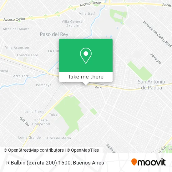 R Balbin (ex ruta 200) 1500 map