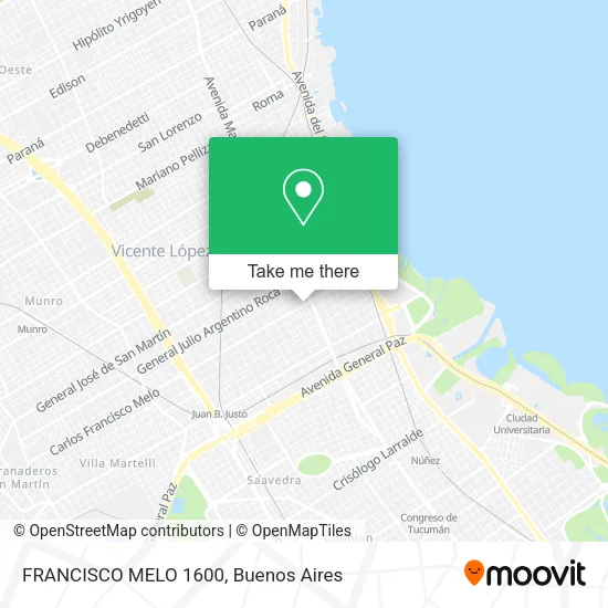 FRANCISCO MELO 1600 map