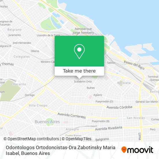 Odontologos Ortodoncistas-Dra Zabotinsky Maria Isabel map