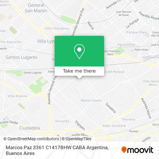 Mapa de Marcos Paz 3361  C1417BHW CABA  Argentina