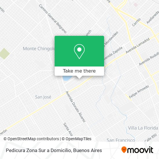 Pedicura Zona Sur a Domicilio map