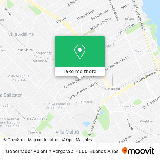 Mapa de Gobernador Valentin Vergara al 4000