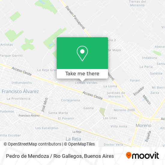 Pedro de Mendoza / Rio Gallegos map