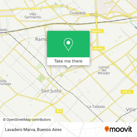 Lavadero Marva map