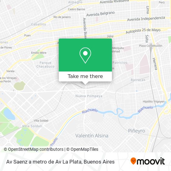 Av  Saenz a  metro de Av  La Plata map