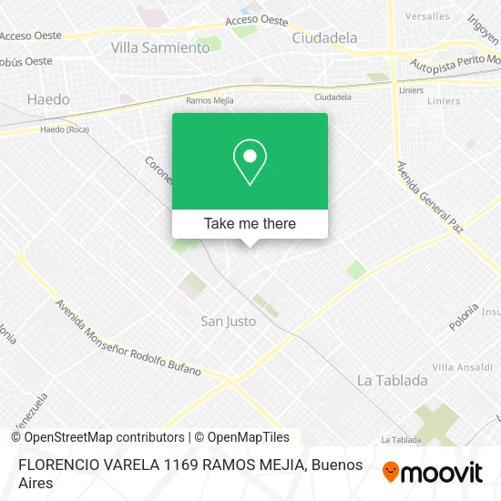FLORENCIO VARELA 1169  RAMOS MEJIA map