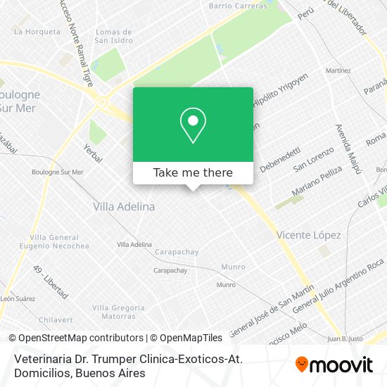 Veterinaria Dr. Trumper Clinica-Exoticos-At. Domicilios map