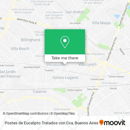 Postes de Eucalipto Tratados con Cca map