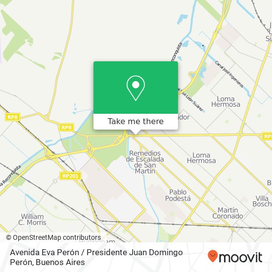 Avenida Eva Perón / Presidente Juan Domingo Perón map