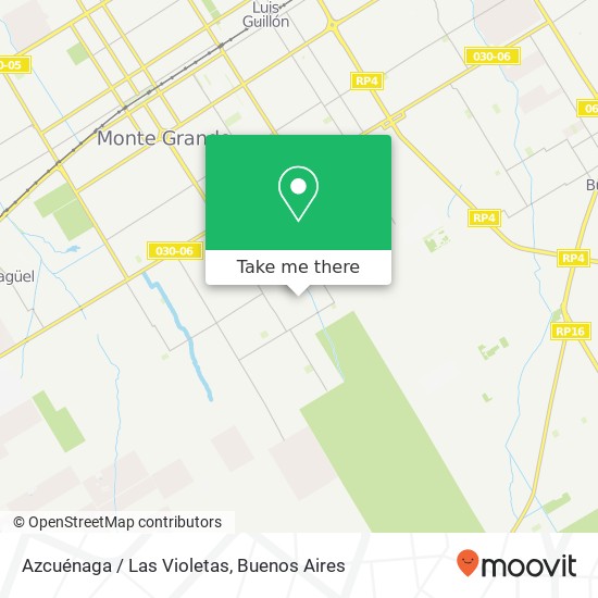 Azcuénaga / Las Violetas map