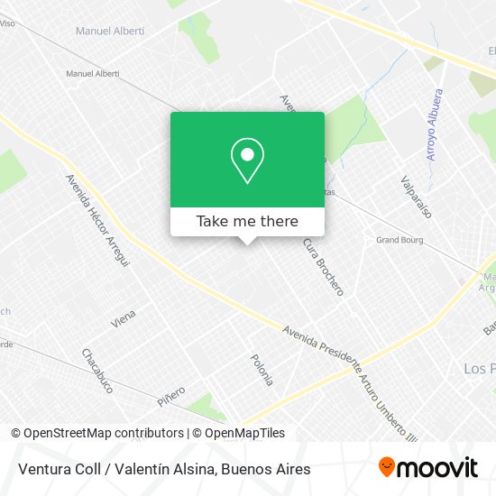 Ventura Coll / Valentín Alsina map