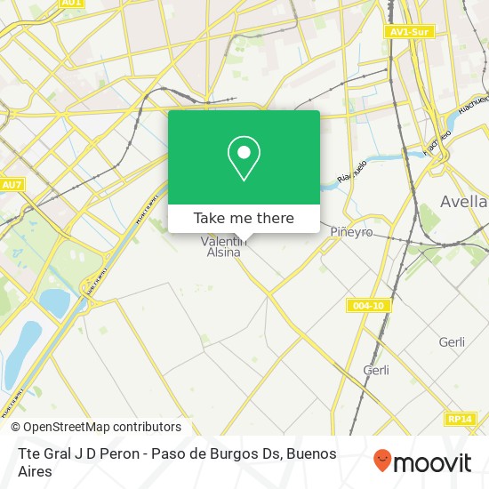 Tte Gral J D Peron - Paso de Burgos Ds map