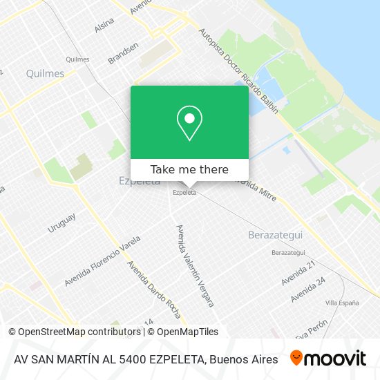 Mapa de AV  SAN MARTÍN AL 5400 EZPELETA