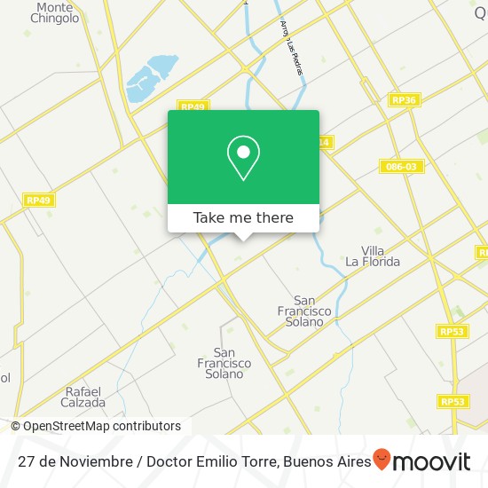 Mapa de 27 de Noviembre / Doctor Emilio Torre