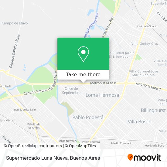 Supermercado Luna Nueva map