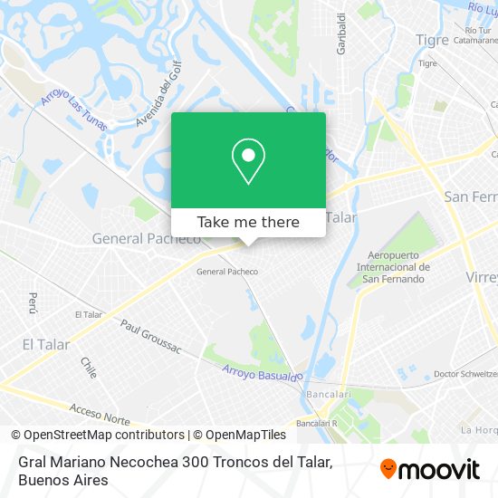 Mapa de Gral Mariano Necochea 300  Troncos del Talar