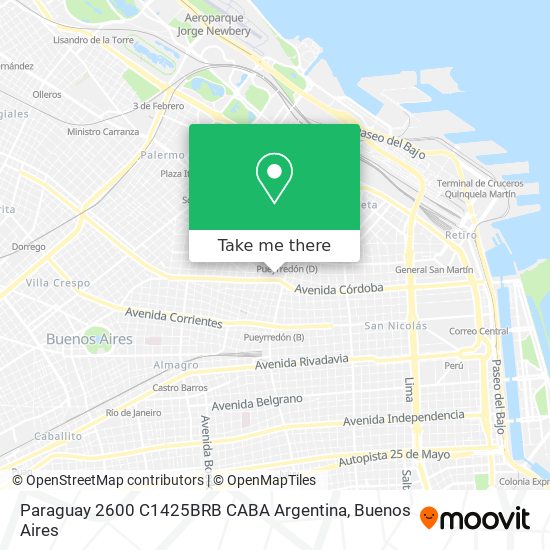 Paraguay 2600  C1425BRB CABA  Argentina map