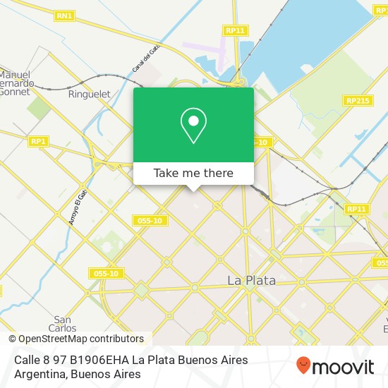 Mapa de Calle 8 97  B1906EHA La Plata  Buenos Aires  Argentina