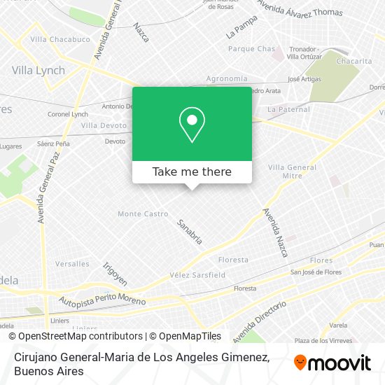 Cirujano General-Maria de Los Angeles Gimenez map