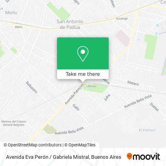 Avenida Eva Perón / Gabriela Mistral map