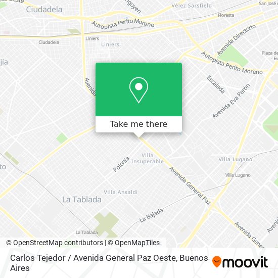 Carlos Tejedor / Avenida General Paz Oeste map