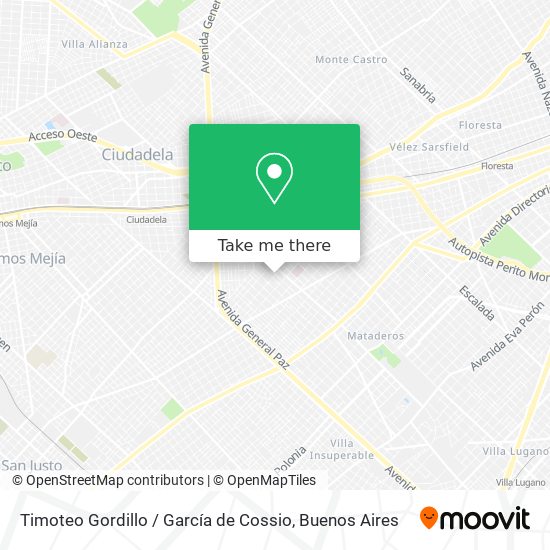 Timoteo Gordillo / García de Cossio map