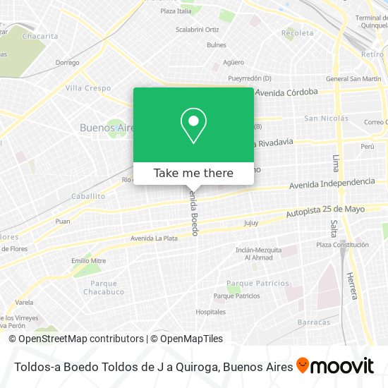 Toldos-a Boedo Toldos de J a Quiroga map