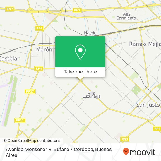 Avenida Monseñor R. Bufano / Córdoba map