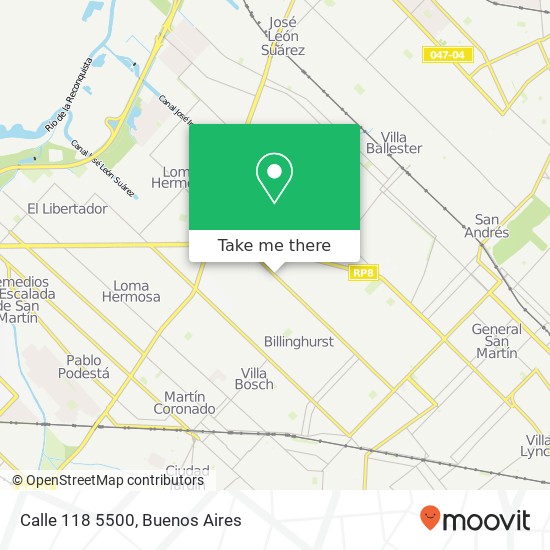 Calle 118 5500 map