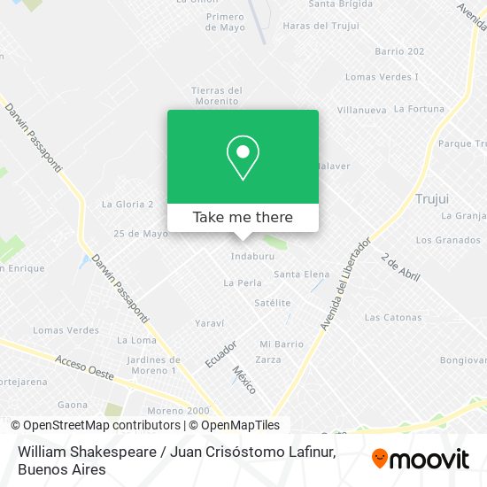 William Shakespeare / Juan Crisóstomo Lafinur map