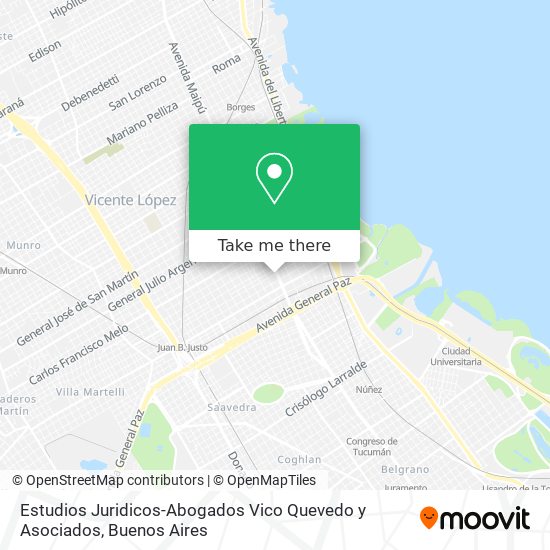 Mapa de Estudios Juridicos-Abogados Vico Quevedo y Asociados