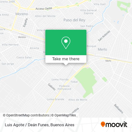 Luis Agote / Deán Funes map