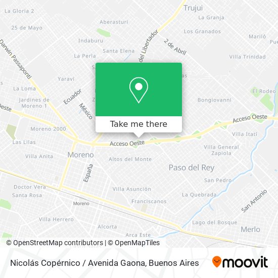 Nicolás Copérnico / Avenida Gaona map