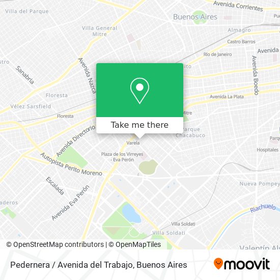 Mapa de Pedernera / Avenida del Trabajo