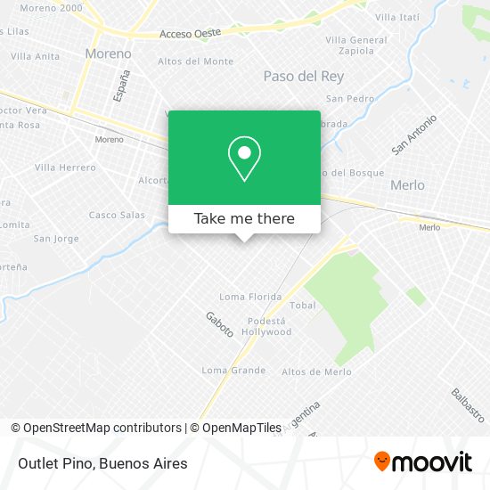 Outlet Pino map