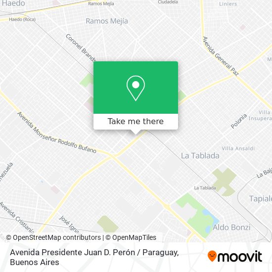 Avenida Presidente Juan D. Perón / Paraguay map