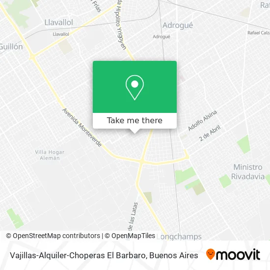 Mapa de Vajillas-Alquiler-Choperas El Barbaro