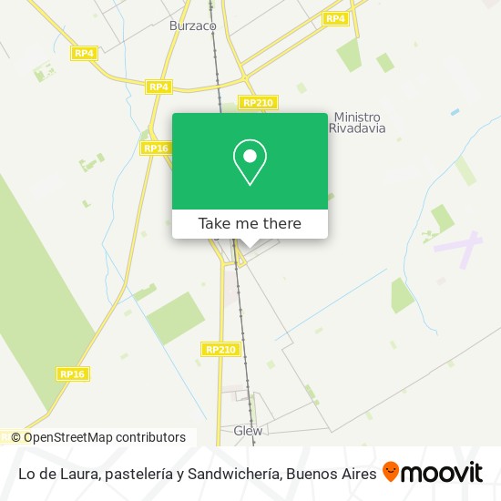 Mapa de Lo de Laura, pastelería y Sandwichería