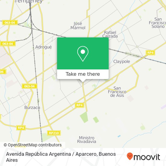 Avenida República Argentina / Aparcero map