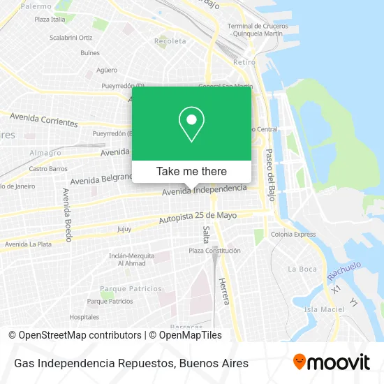 Mapa de Gas Independencia Repuestos