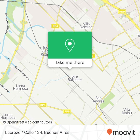 Lacroze / Calle 134 map