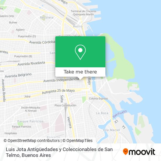 Luis Jota Antigüedades y Coleccionables de San Telmo map