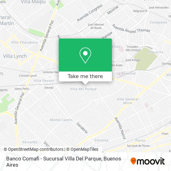 Mapa de Banco Comafi - Sucursal Villa Del Parque