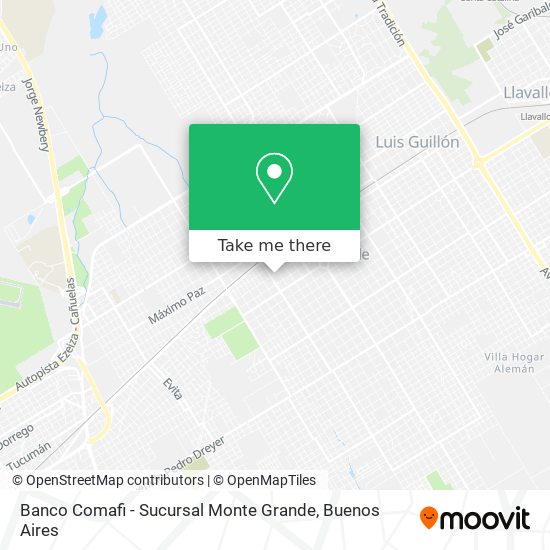 Mapa de Banco Comafi - Sucursal Monte Grande