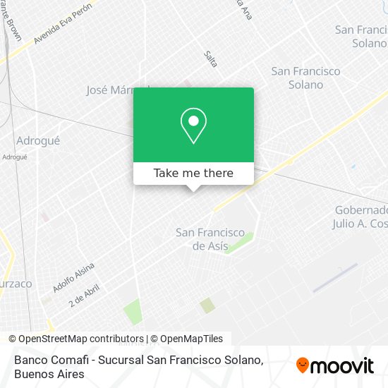 Mapa de Banco Comafi - Sucursal San Francisco Solano