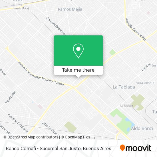 Mapa de Banco Comafi - Sucursal San Justo