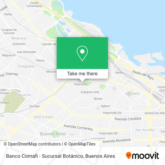 Mapa de Banco Comafi - Sucursal Botánico