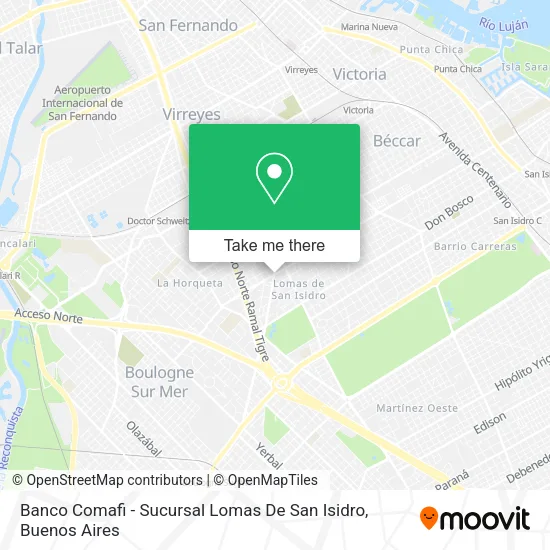 Mapa de Banco Comafi - Sucursal Lomas De San Isidro