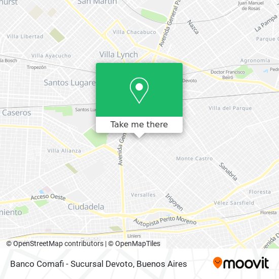 Mapa de Banco Comafi - Sucursal Devoto