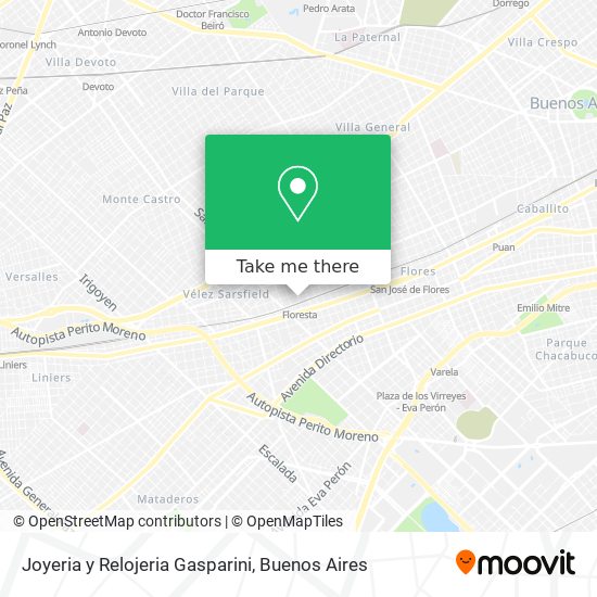Mapa de Joyeria y Relojeria Gasparini